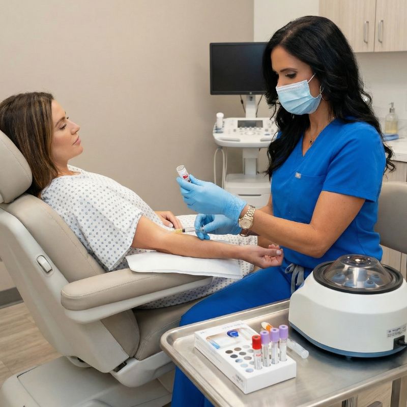 Patient receiving physician guided peptide and NAD therapy at Revive Medical & Wellness Schaumburg IL