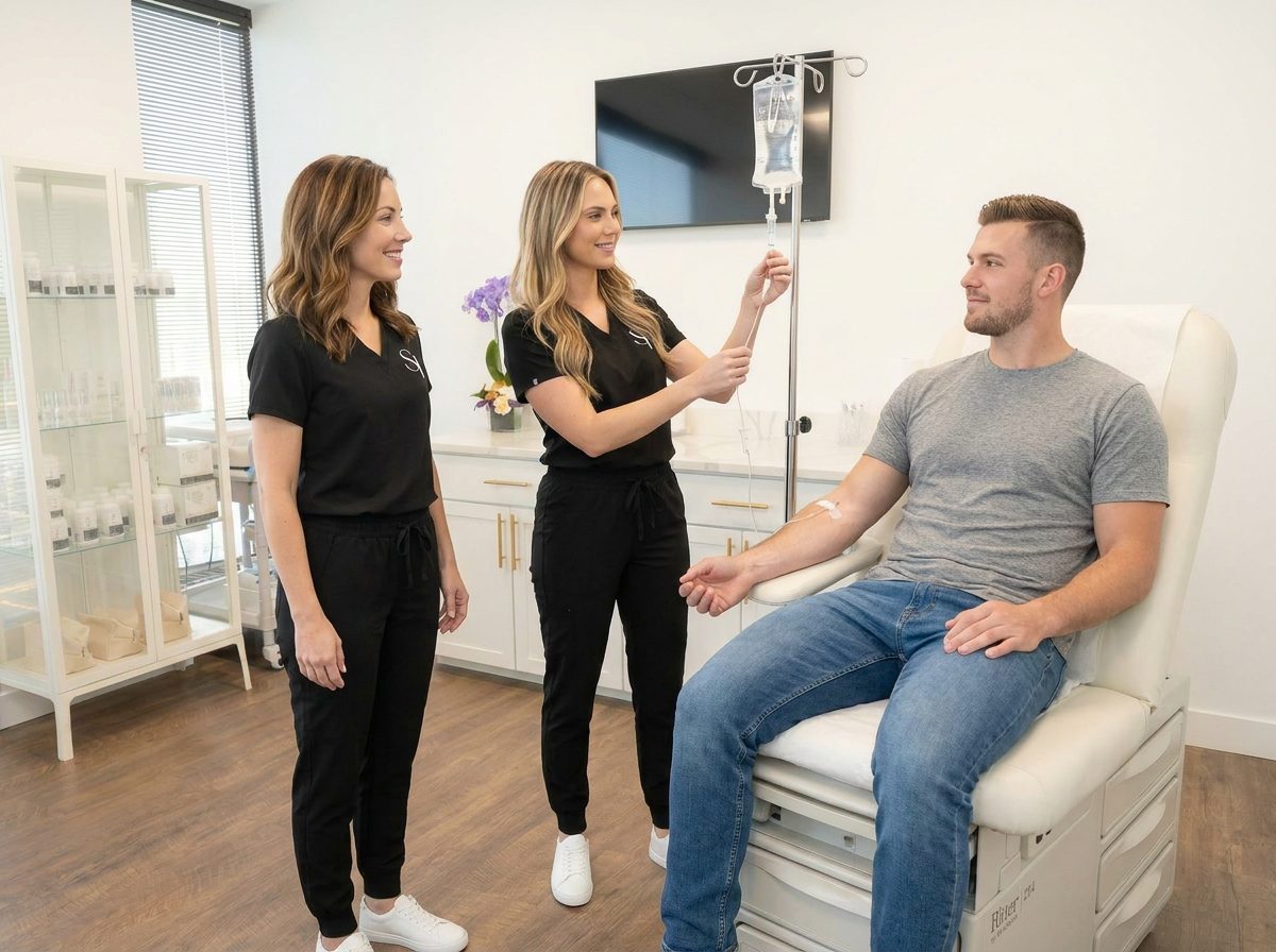 Revive Medical & Wellness providers administering IV therapy to a patient in Schaumburg, IL